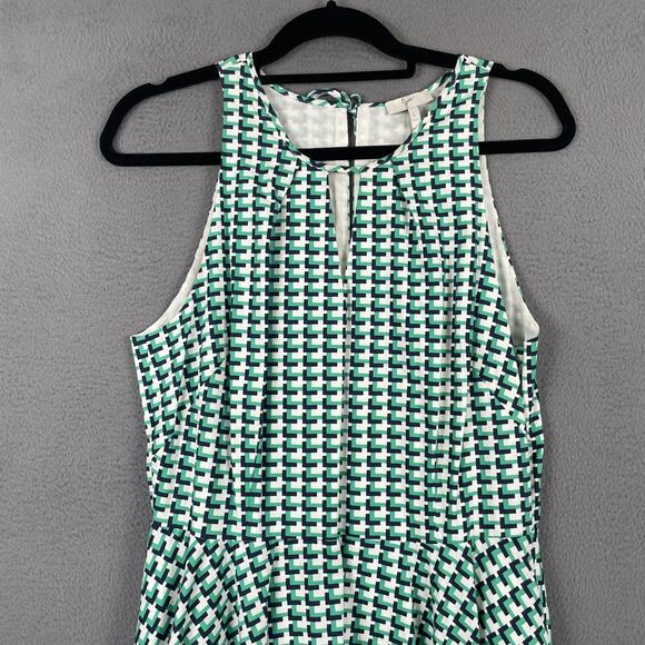 Joie Dress Womens Large Fit and Flare Sleeveless Geometric Flattering Summer - Picture 2 of 9